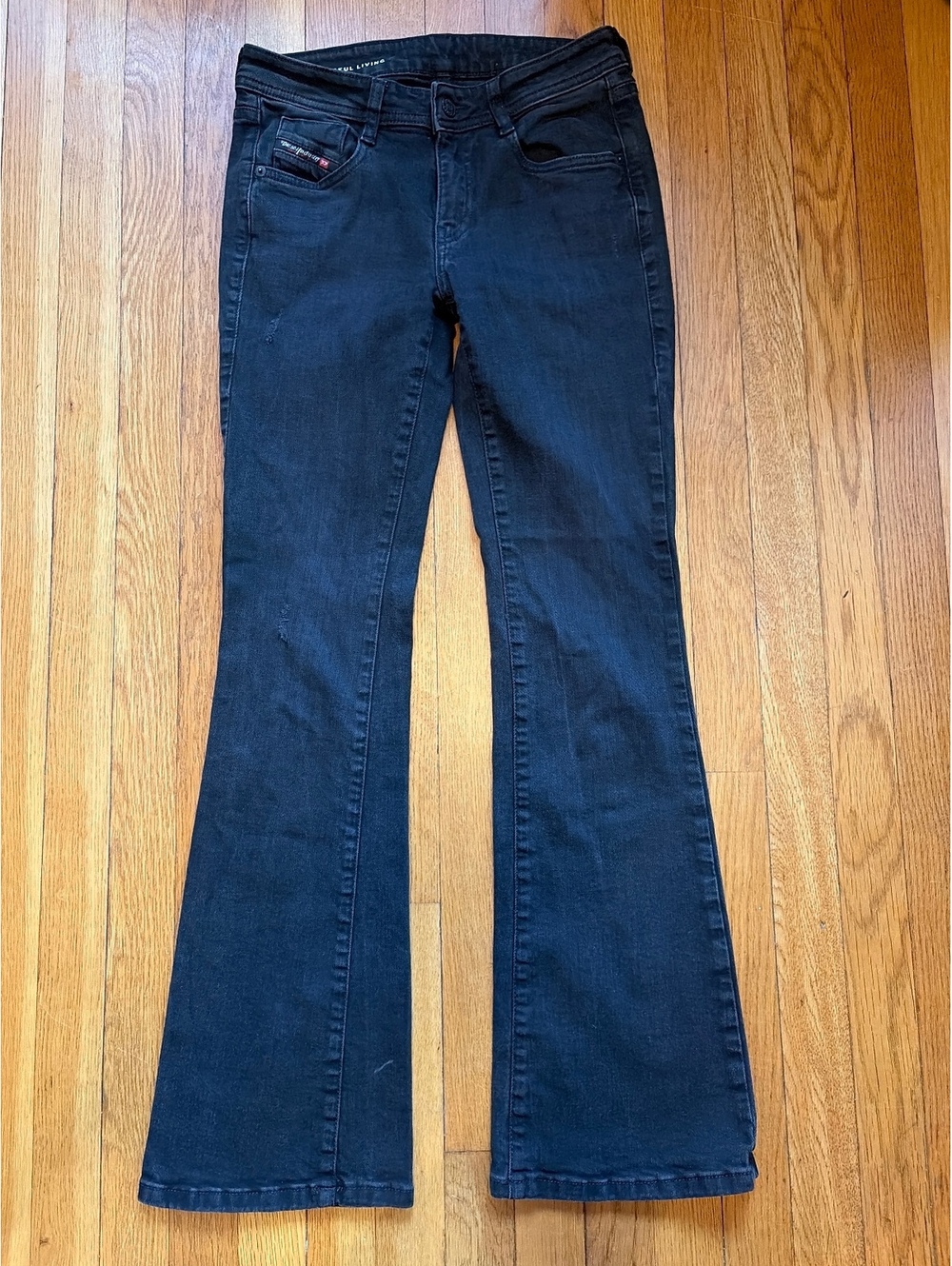 Diesel Bootcut Jeans 26 Black Low Rise Y2K Grunge Indie Sleaze Whimsigoth Bella